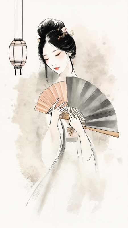 A graceful woman in traditional attire