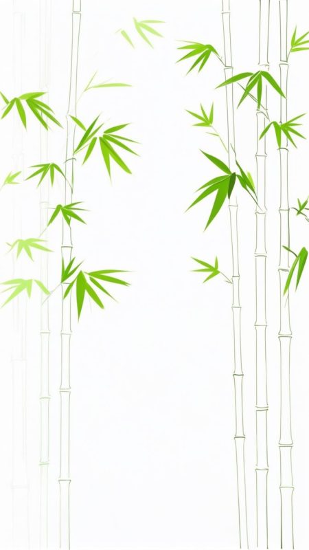 Green bamboo stalks and leaves